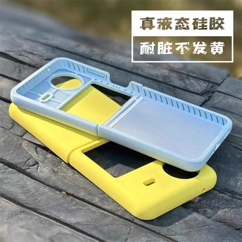 折叠翻盖屏真液态硅胶适用OPPOFind N3 Flip手机壳Find N2超薄Find N2 Flip肤感磨砂婴儿蓝色防摔耐脏不会黄
