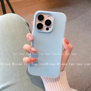 天蓝色肤感磨砂二合一适用oppoReno15pro手机壳Findx9/x8s果冻感X6/X7ultra不沾指纹reno14/13双层12/11防摔