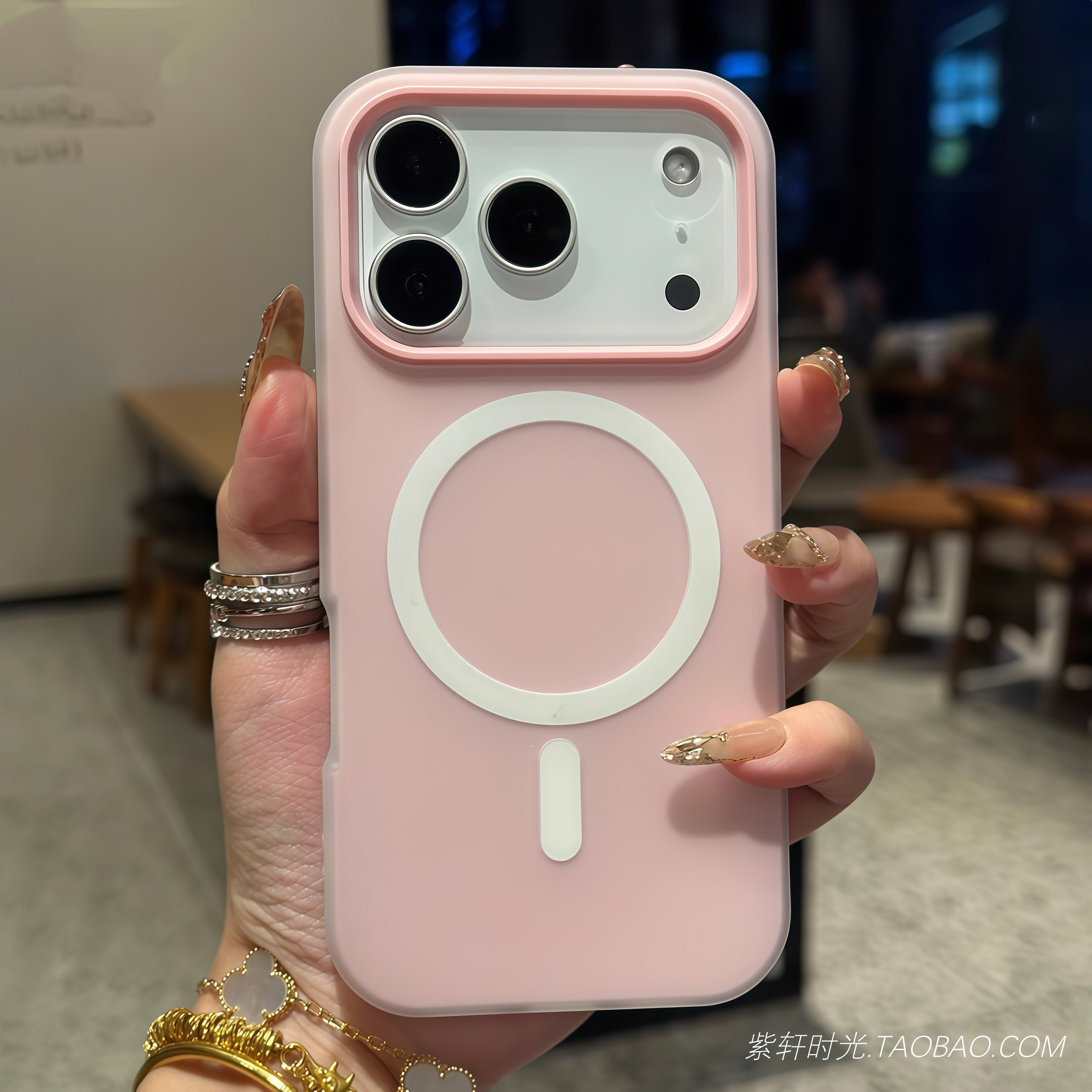 浅粉色高级感大视窗适用小米17pro苹果17pro手机壳max果冻16二合一15半透明14磨砂13硅胶12软壳11双层防摔女