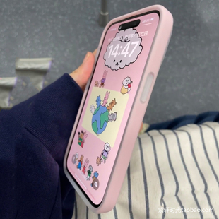 软糯Q弹耐脏真不发黄液态硅胶适用oppoReno12手机壳FindX8/x7ultra浅粉色13pro雪山粉纯色大孔果冻粉小红书女