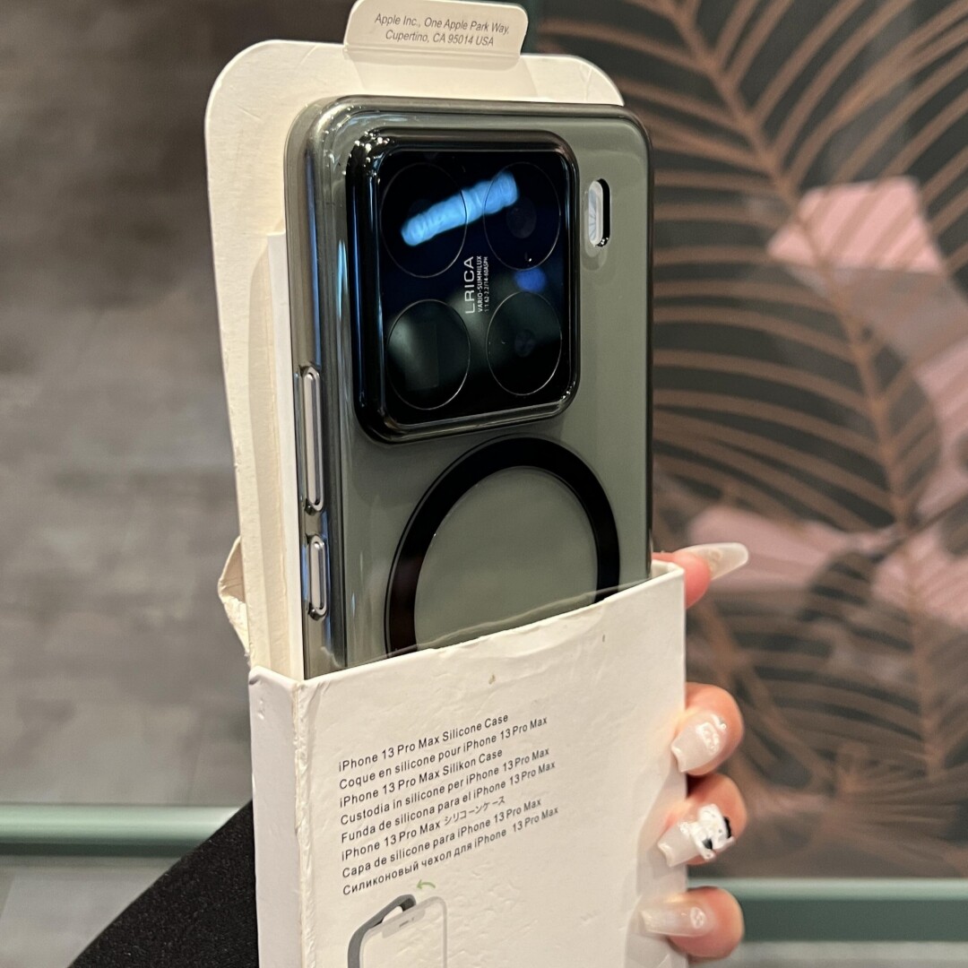 冰钻透明墨水黑色磁吸充电适用小米15手机壳14pro无按键13Ultra大孔镜头简约硬壳散热不发黄无线Magsafe防摔