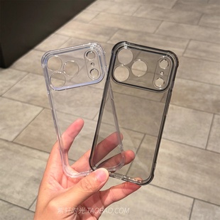 超强四角气囊防摔适用Turbo4小米15/17promax手机壳14抗黄civi5红米K80至尊13透明K70镜头全包K60硅胶Note12