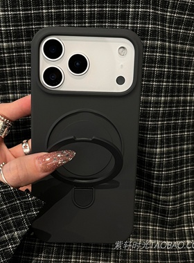 炭灰色极简风支点壳适用苹果17promax手机壳17pro液态硅胶Air婴儿蓝iPhone16pro全包15防摔14防指纹13带支架