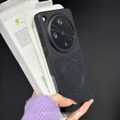 ins小众高级感电镀荔枝纹适用OPPOFindx8ultra手机壳Findx8s磁吸Findx8 x9pro黑色vivoX200pro硬壳x300防指纹