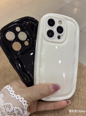椭圆弧形16适用iphone15pro苹果15手机壳14亮面13mini高级感12/11纯黑XsMax白色XR气囊防摔8plus硅胶软