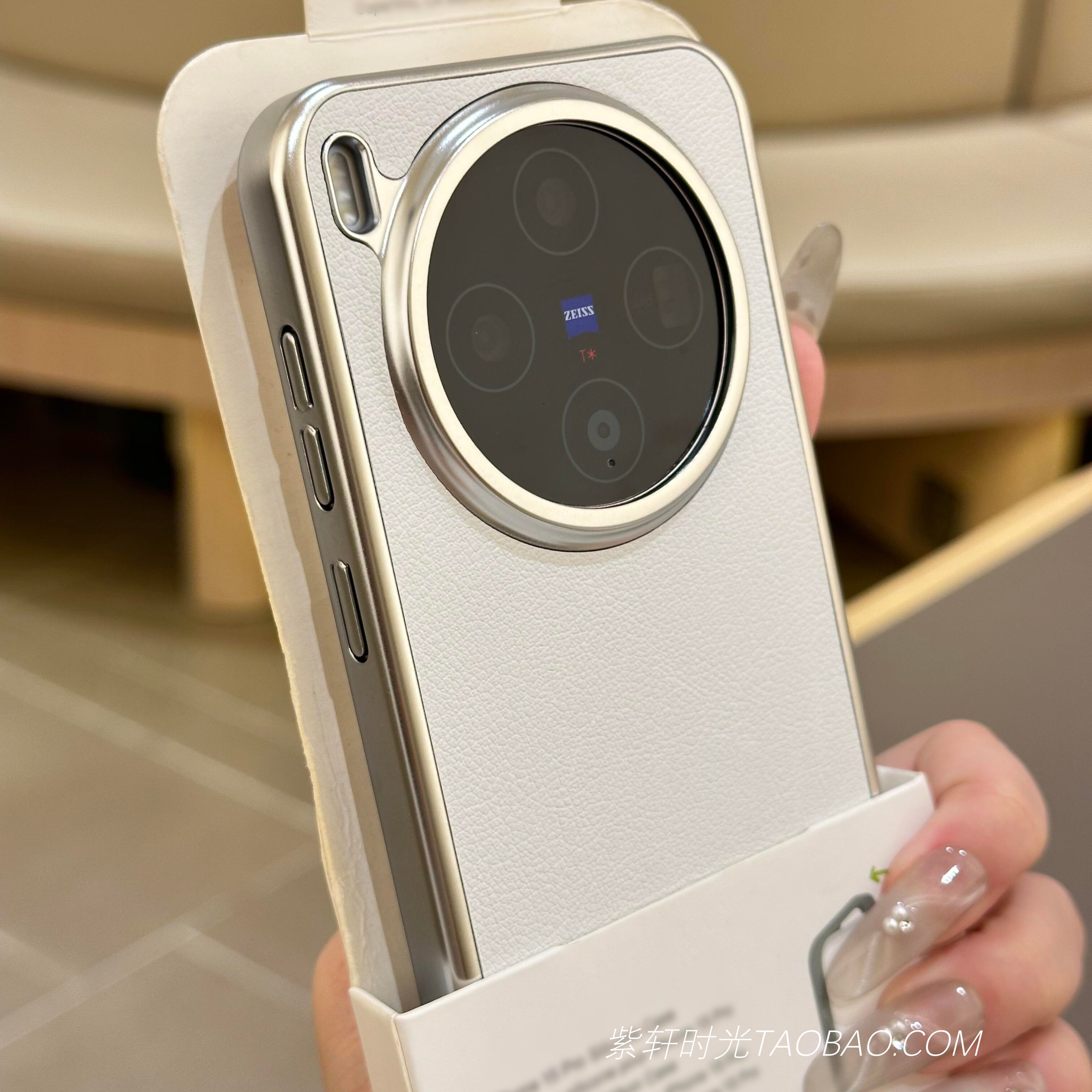 白月光电镀素皮荔枝纹适用oppoFindx8s+手机壳Findx9防摔x9pro三包硬壳Findx8ultra复古reno13时尚高档简约女