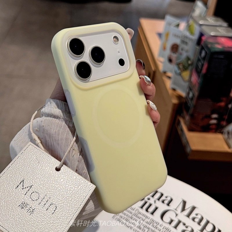 软糯Q弹果冻液态硅胶磁吸充电适用三星S25手机壳S24Ultra肤感S25Ultra全包S23ultra防摔耐脏S24浅奶黄色磨砂