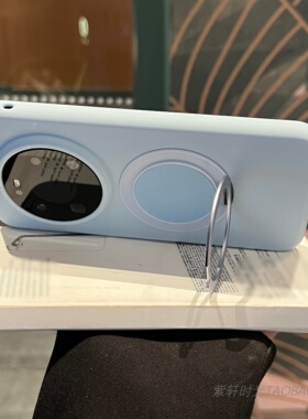 磁吸支点壳360旋转支架适用vivo X300/X200pro手机壳X200Ultra液态硅胶X200S奶蓝色iQOO15不会发黄小米17/14