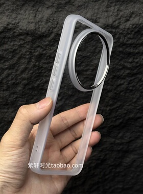 磨砂白色金属镜透圈大孔适用OPPOFindx8Ultra手机壳X8pro磨砂X8黑武士X200高级感高清透明亚克力防摔保护套女
