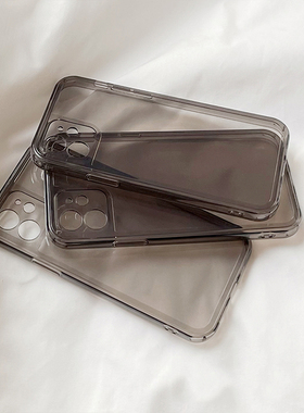 简约黑灰色适用13小米14ultra/11至尊版12xs手机壳10s青春9pro透明红米K70至尊版K60全包K50男K40S/Note13/14