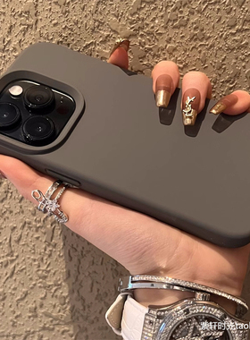 石墨灰黑色液态硅胶适用一加ACE6/1+15/1+11/12手机壳1+ACE3高级感1+ACE2pro纯色全包边防摔ace2v保护套加厚