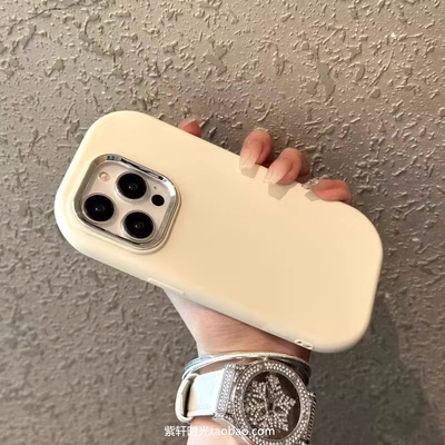 镜头加高椭圆硅胶磨砂手机壳适用