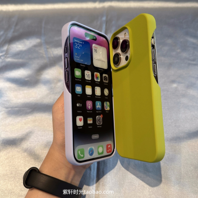 不包按键肤感软壳适用17苹果16promax手机壳iphone15橄榄绿14大孔13多巴胺12纯色11小众XS简约马卡龙散热防摔