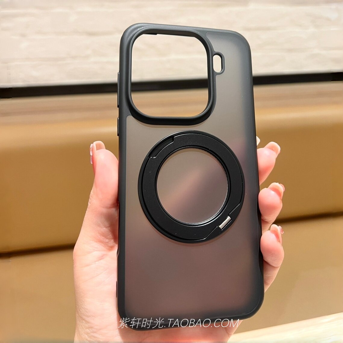 简约高档360°旋转磁吸金属支点壳适用一加15手机壳1+13亚克力oppoFindx9pro带支架X8Ultra磨砂透明软边防摔