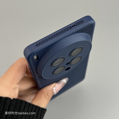 网孔轻薄散热适用OPPOFindx8s手机壳X8Ultra宝蓝色Reno14/13pro全包镜头12/10透气9硬壳A5一加13T真我GT7高级