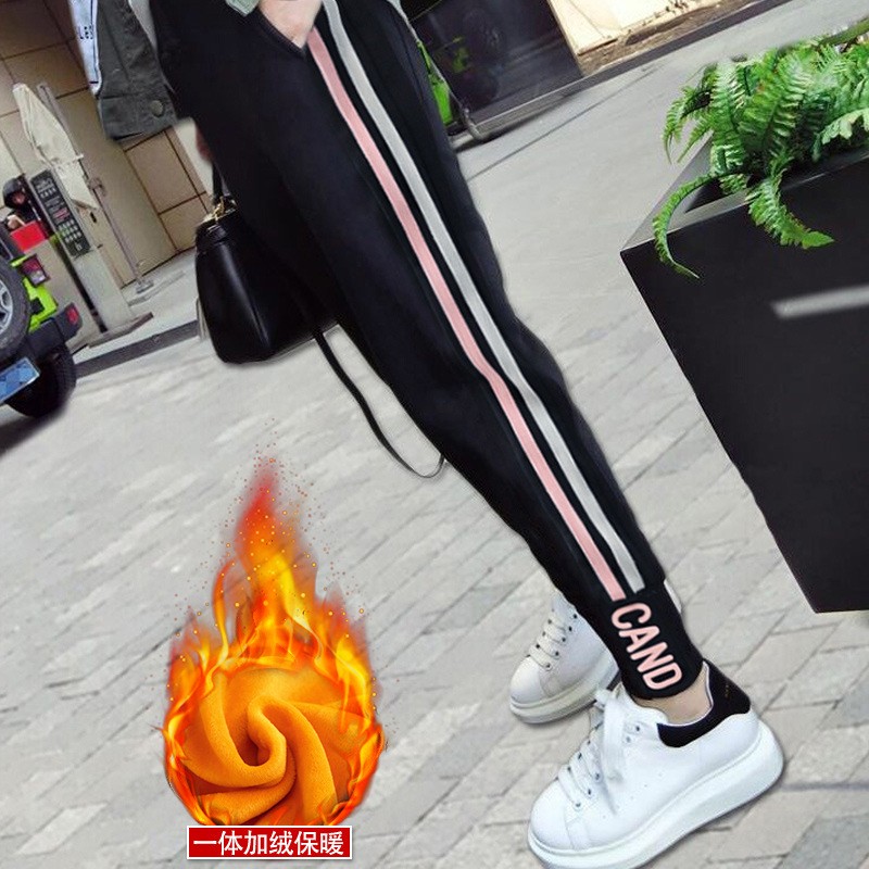 女童打底裤儿童加绒裤加厚运动裤纯棉宝宝秋冬一体裤大童保暖长裤