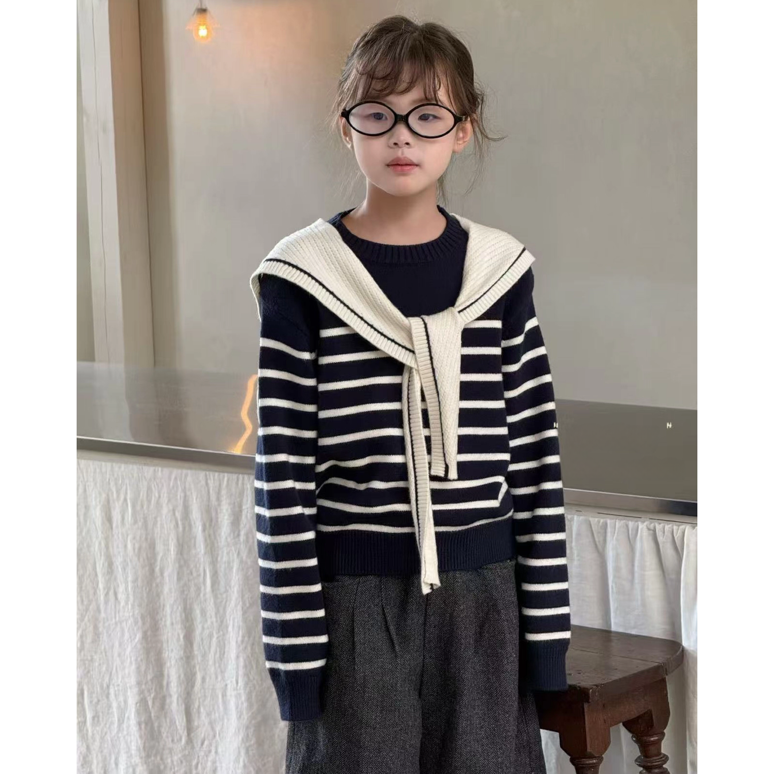 G+正版女童毛衣秋冬新款洋气中大童保暖上衣潮牌年货羊绒针织衫