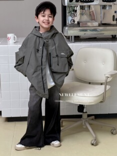 新元素童装连帽外套24秋款儿童冲锋衣中大童夹克衫男童上衣外套潮