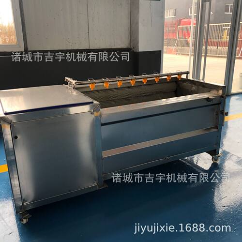 根茎类果蔬去泥洗叶备毛辊清洗机  毛辊去皮全自动出料清洗设备