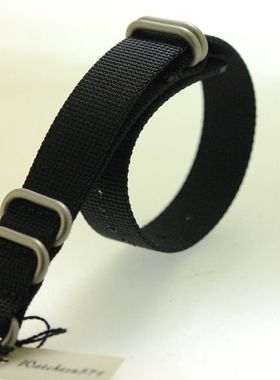 18mm20mm22mm24mm NATO Zulu 316L钢扣 北约厚尼龙表带 户外 黑色
