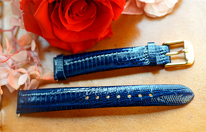 蜥蜴纹深蓝色替换表带