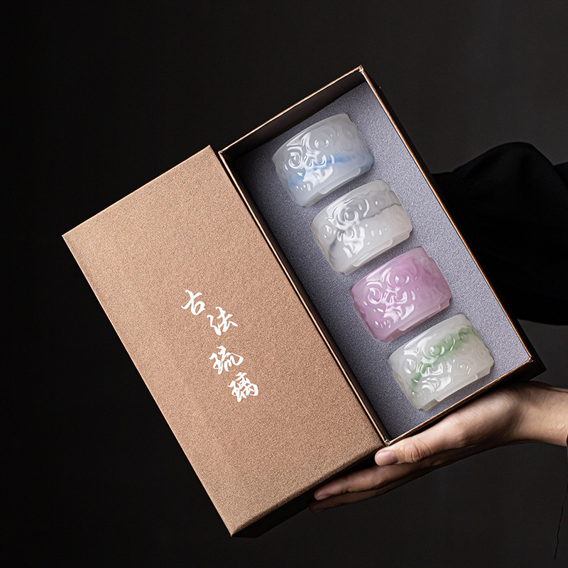 琉璃粉色个性女士专用花茶果酒杯一两白酒杯清酒杯家用品茗品酒杯