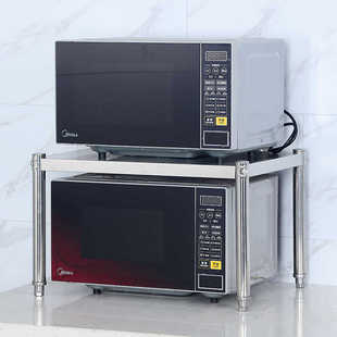 定制不锈钢厨房置物架单层台面加高架微波炉烤箱架1层电器调料架