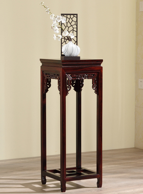 国标红木花架阔叶黄檀盆景架中式印尼黑酸枝花几客厅实木高端