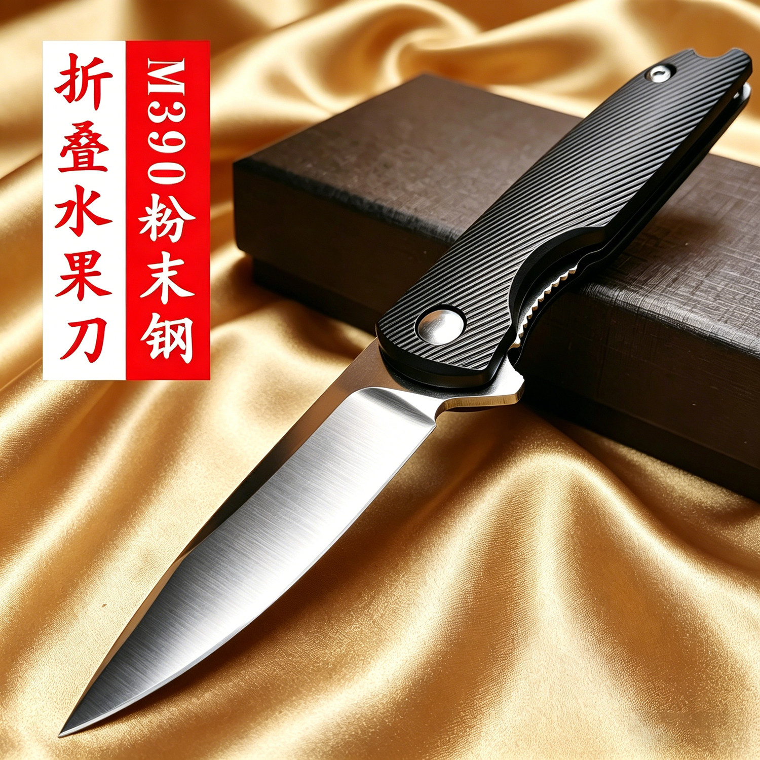 瑞典M390粉末钢折刀锋利随身携带户外水果刀钥匙扣迷你小刀