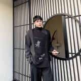 冬季中式加厚毛呢西服外套复古绣花拼色男女风立领上衣193P165，男装西服，星座901-1（原C217）