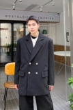 秋冬加厚斜纹毛呢翻领西服外套韩版阔型纯色呢子大衣雅痞181P155，男装西服，星座901-1（原C217）