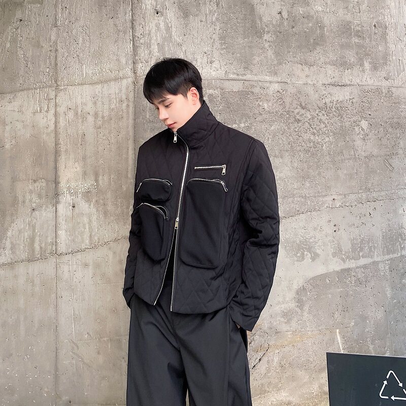 冬季潮流立领加厚棉衣立体袋设计绗缝棉痞帅保暖棉袄外套194P165,男装棉衣,星座901-1（原C217）