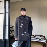 冬季中式加厚毛呢西服外套复古绣花拼色男女风立领上衣193P165，男装西服，星座901-1（原C217）