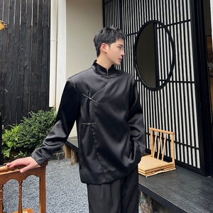 秋季新中式立领金属扣男女西装上衣潮流复古外套173P125图片