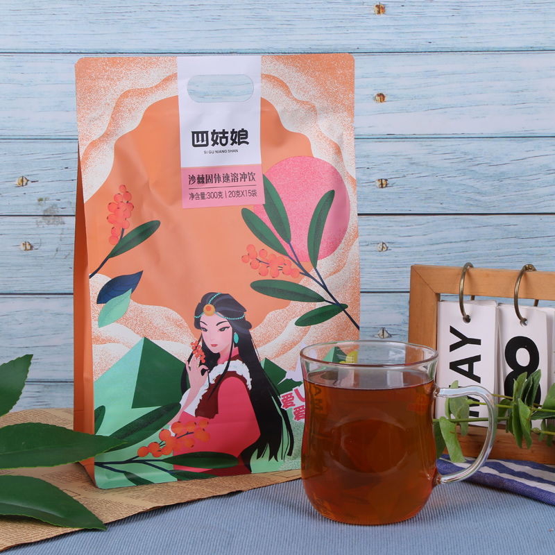 四川特产阿坝四姑娘山沙棘固体果香饮料160g*3袋冲剂饮料粉110%VC