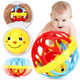 抓球软胶球婴儿小宝宝早教益智玩具球带摇铃听力抓力训练礼品礼物