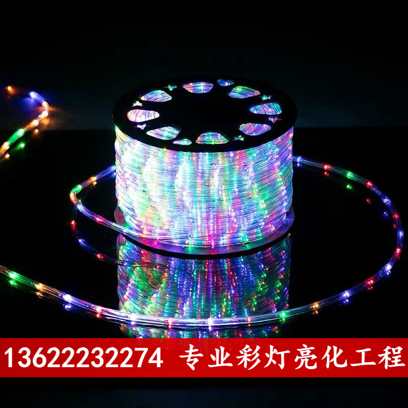 LED圆二线灯带彩虹管工程亮化四彩闪树灯软管霓虹灯户外防水招牌