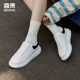 女2025夏季 新款 平底情侣鞋 森马厚底小白鞋 子百搭运动休闲增高板鞋