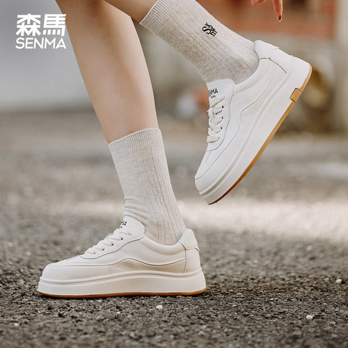 森马厚底休闲板鞋女生小白鞋