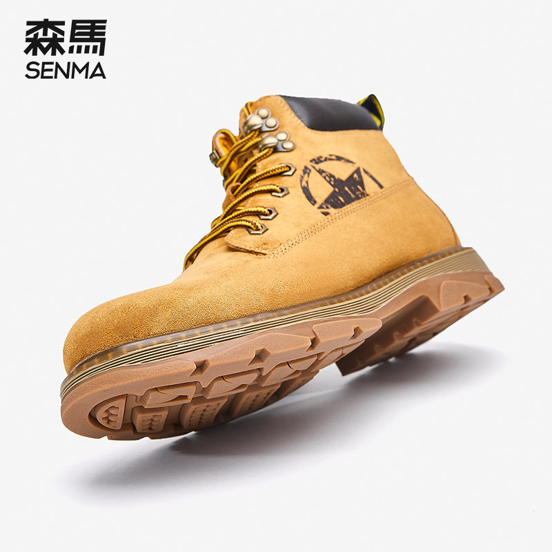 森马加绒英伦工装马丁靴男