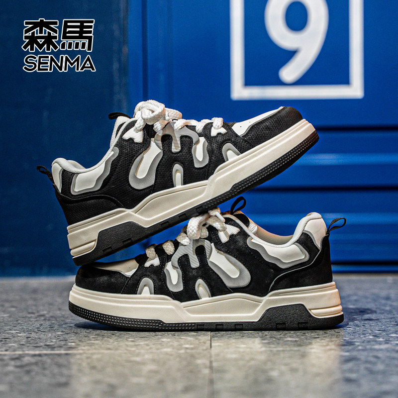 森马板鞋男款2026新款爆款美式高街小众潮流设计时尚男士休闲鞋子