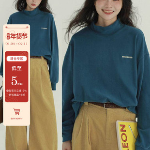 稀有RARE 原创橡果松鼠高领摇粒绒打底衫小众设计感秋季内搭上衣