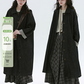 稀有RARE 风衣 牛仔长外套复古休闲文艺小众设计感气质翻领中长款