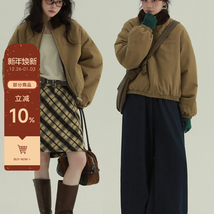 外套文艺复古冬季 立领毛领短款 加厚保暖外套 麦芒绒绒 稀有RARE