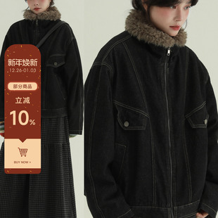 复古小众气质夹克小个子保暖短外套 牛仔外套美式 稀有RARE 部落