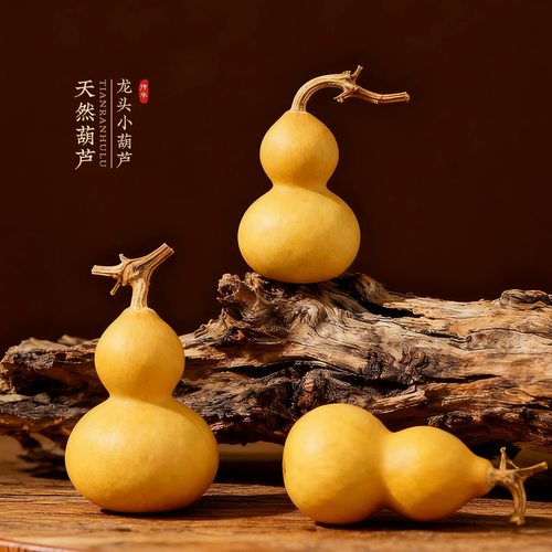 天然葫芦带龙头胖墩文玩手把件