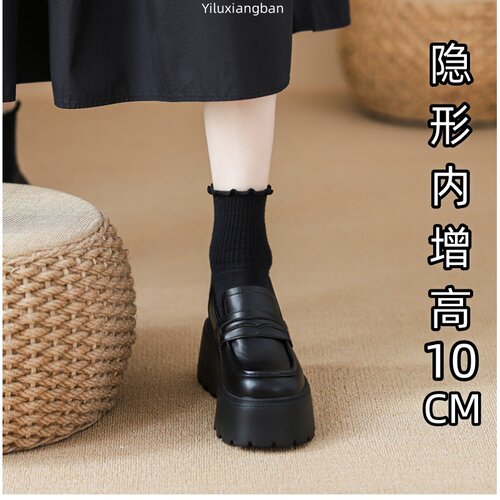内增高乐福鞋女小个子单鞋厚底33