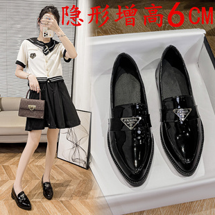 内增高乐福鞋女小码3233秋秀气三角软皮尖头工作单鞋小皮鞋小个子