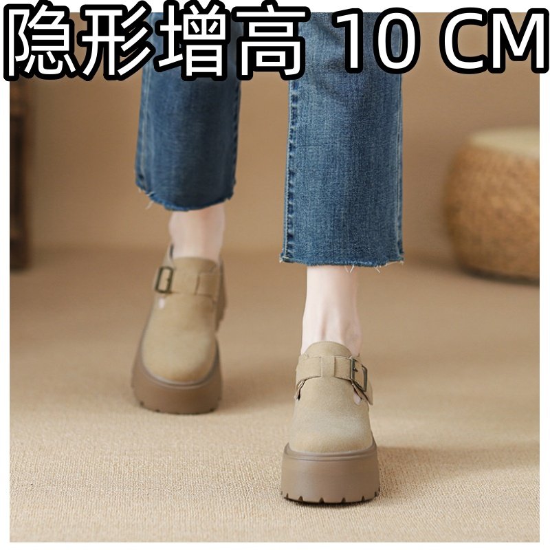 内增高勃肯鞋女一字带扣10cm小个子3334博肯鞋真皮工作厚底乐福鞋,女鞋,勃肯鞋/软木鞋,淘宝优惠券,粉丝福利购,淘宝优惠卷