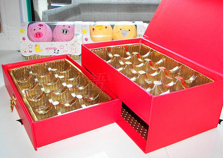 双层手工大号礼物红色巧克力盒